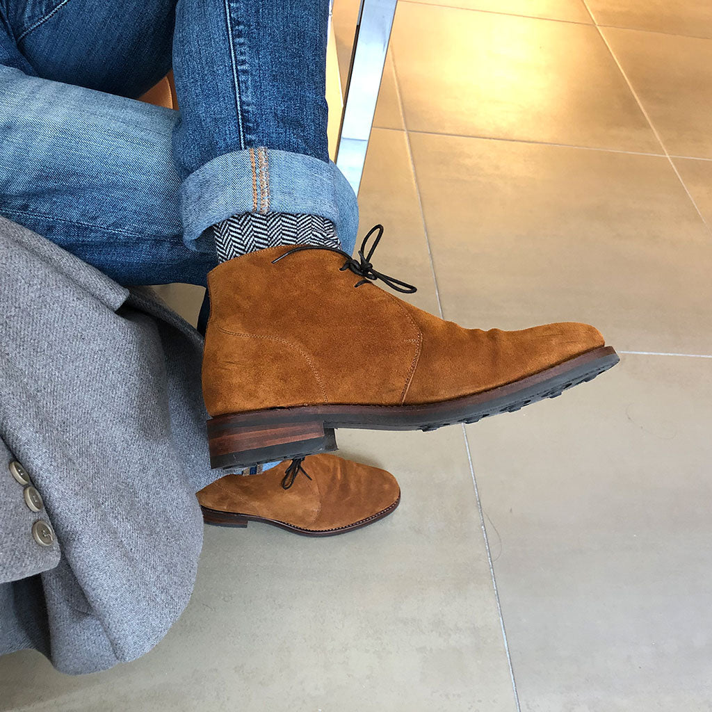 Desert Boots Veloursleder Rahmengenäht mit Dainite-Sohlen