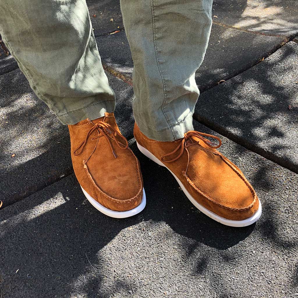 Ultra leichte Herren Mokassins RELAX in Marine Blau und Cognac Braun