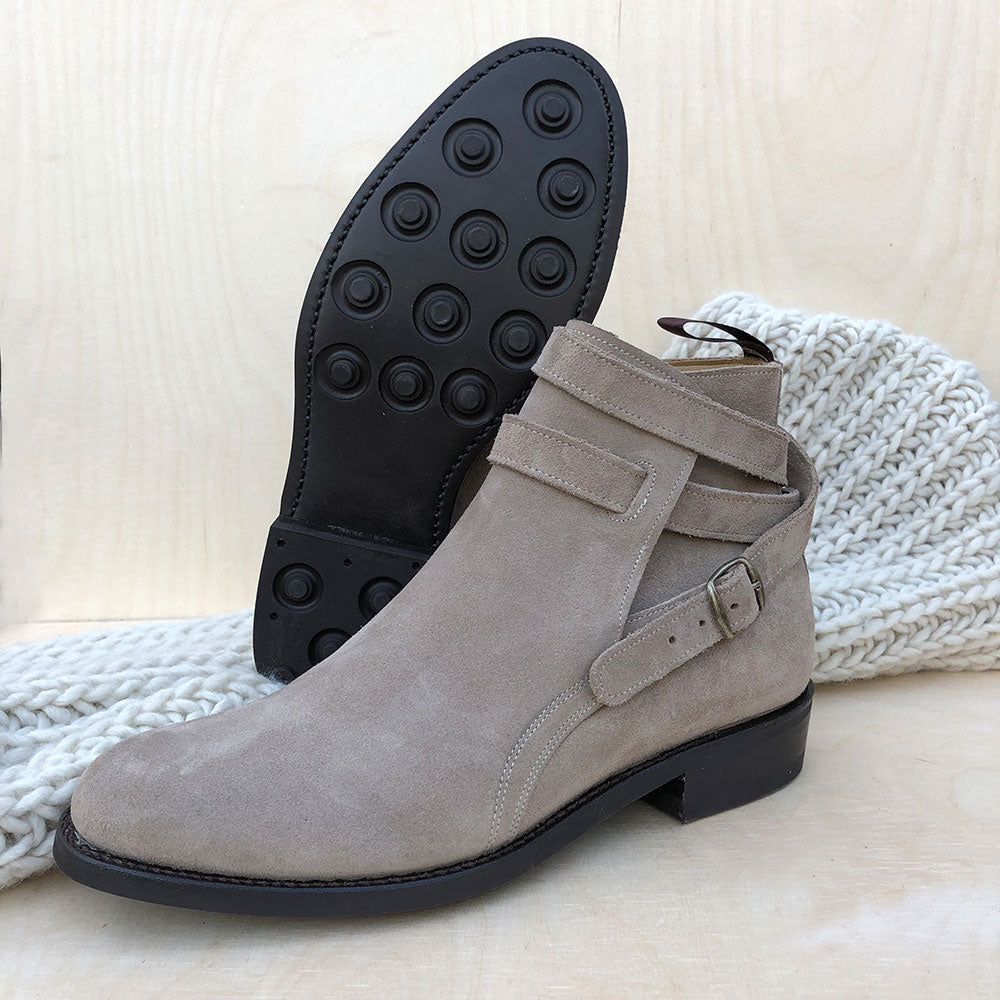 Rahmengenähte Jodhpur Stiefelette MORA - Veloursleder