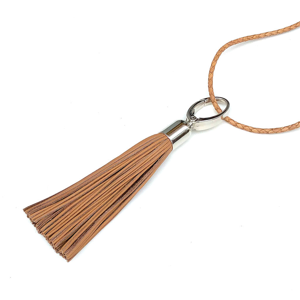 Lederhalsband / Schlüsselband Sherin mit Schmucklederquaste