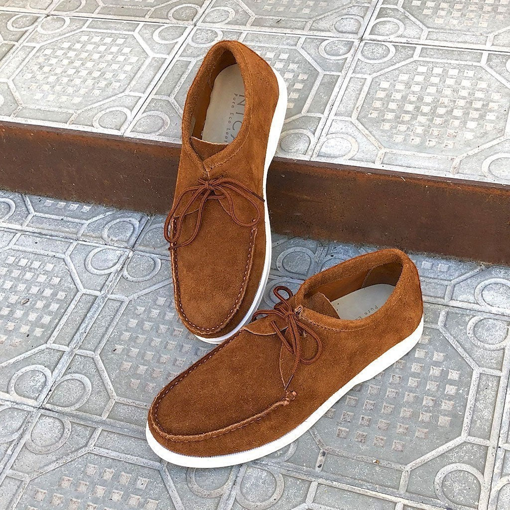 NICAY Herren Mokassins RELAX aus braunem Veloursleder, leicht und bequem für den Sommer.